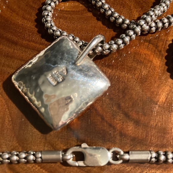 Silpada sterling silver popcorn necklace and hammered silver pendant. - Picture 11 of 15